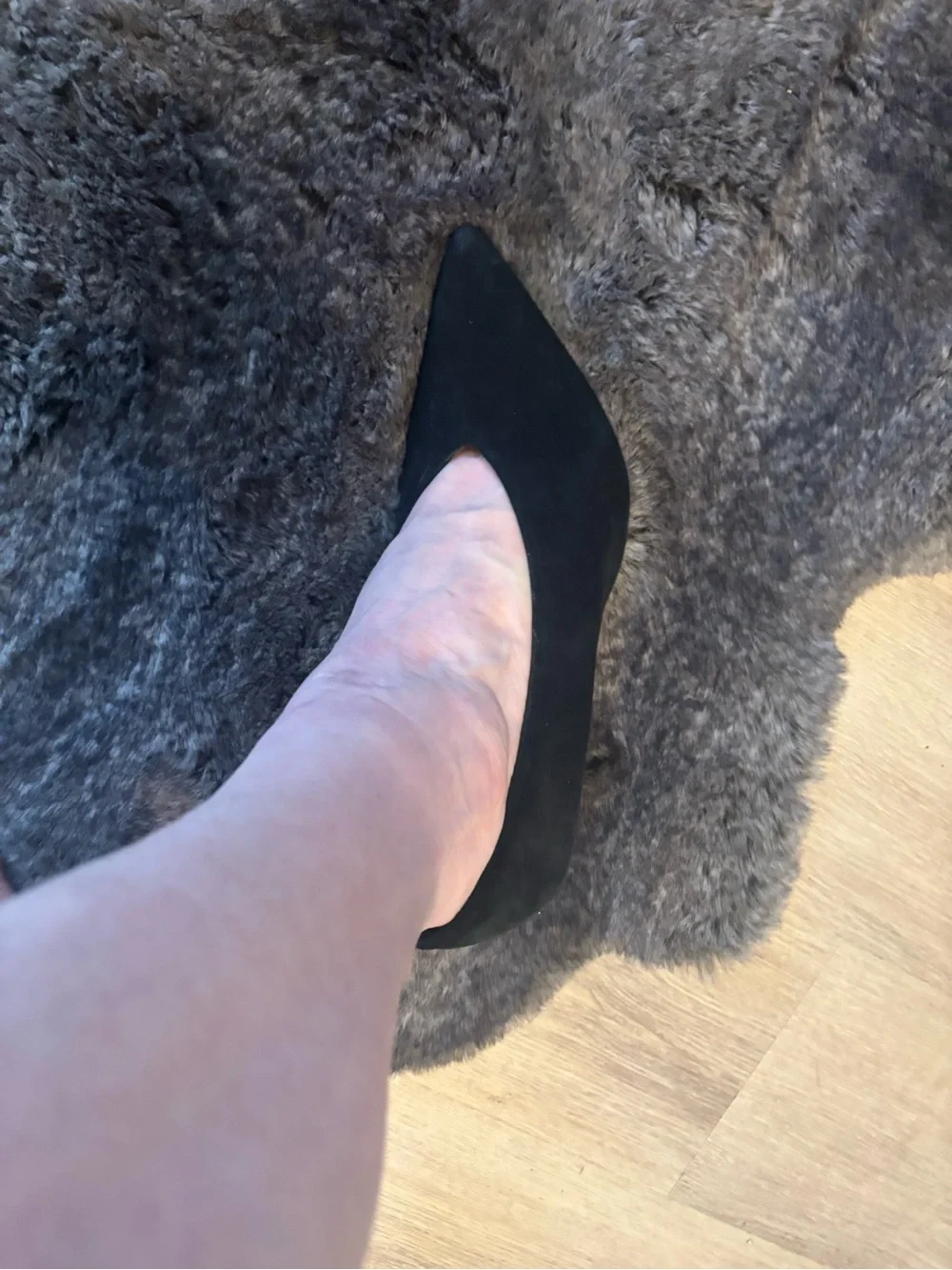 Vince Camuto Black Suede Pointed Pumps